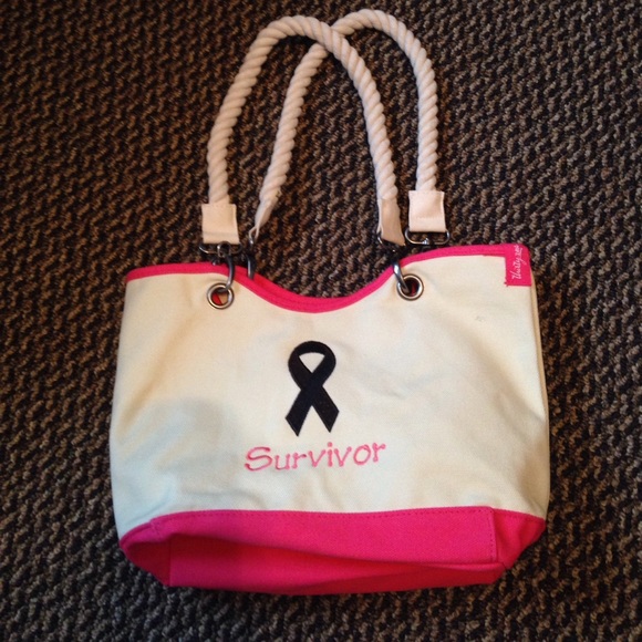 Thirty One Tote bag purse w/ breast Cancer Ribbon - Picture 2 of 3